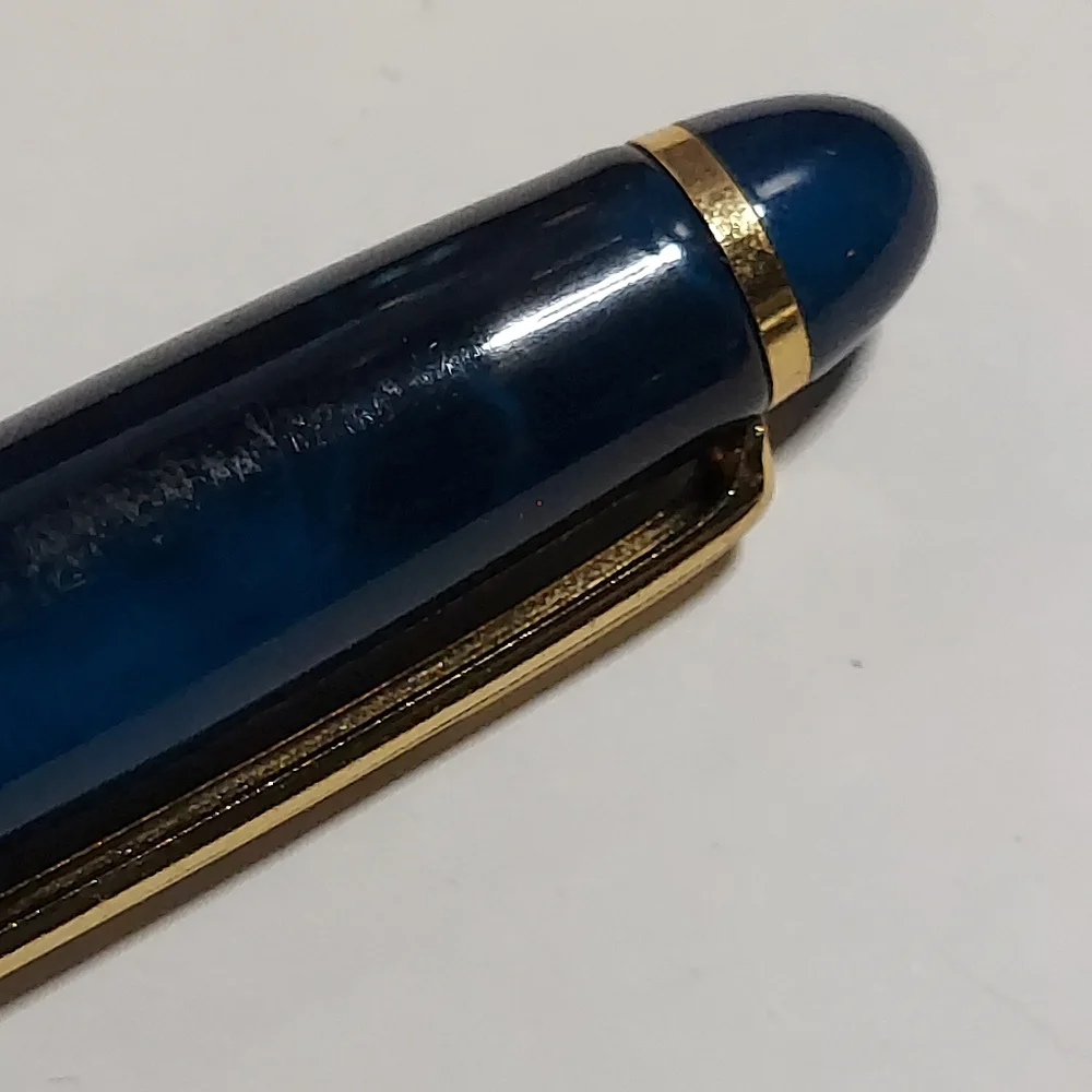 Blue‎ Refillable Ball Point Pen Gold Trim - Picture 4 of 10